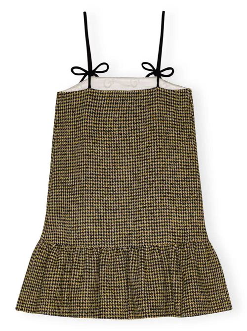 Black/mustard yellow houndstooth dress Ganni | F8602358