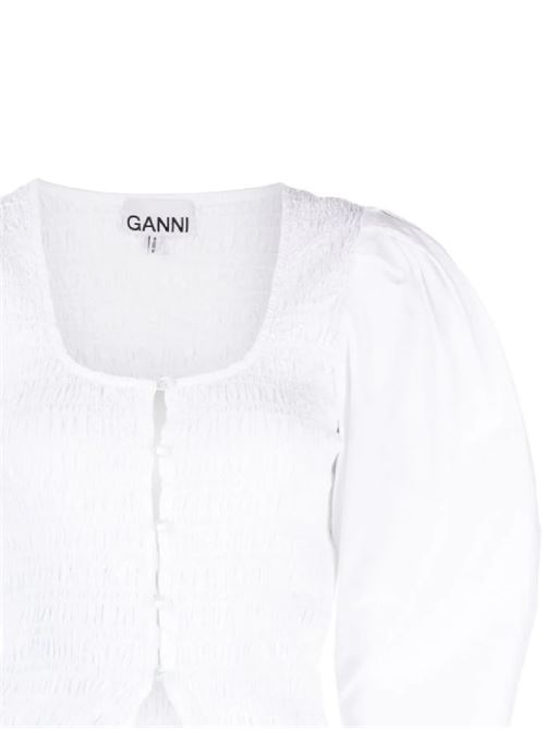 White organic cotton top Ganni | F8856151