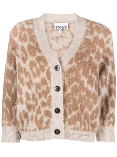 Leopard print cardigan GANNI | K1976765