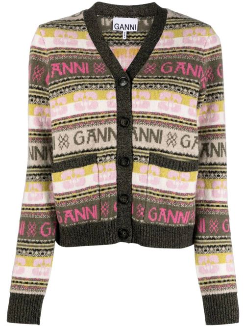 Green, multicolored cardigan Ganni | K2035861