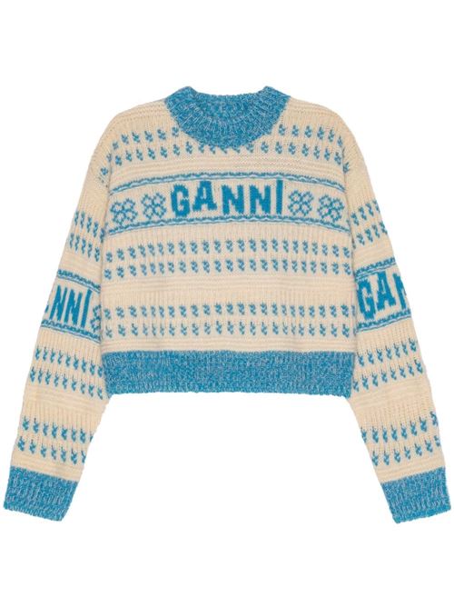 sky blue/off-white knitwear Ganni | K2163799