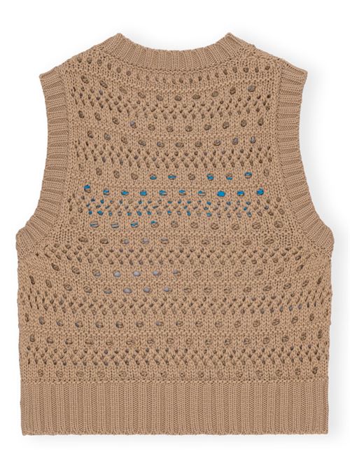 Light brown organic gilet Ganni | K2166177