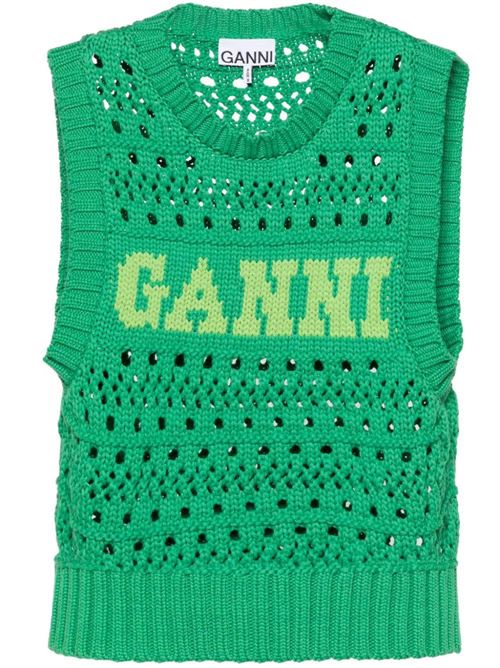 Gilet verde brillante Ganni | K2211807