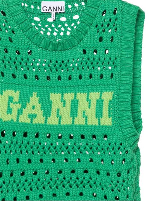 Bright green organic gilet Ganni | K2211807