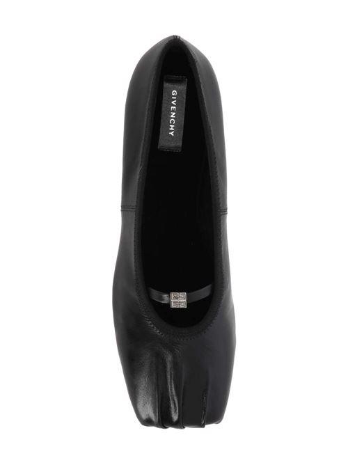 BLACK LEATHER BALLERINAS Givenchy | BE500PE20W001