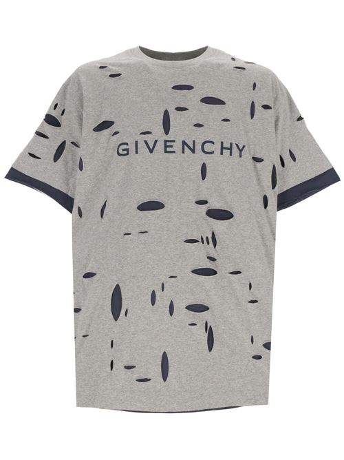 Givenchy Oversized T-Shirt in Destroyed Cotton Givenchy | BM716N3YK1063