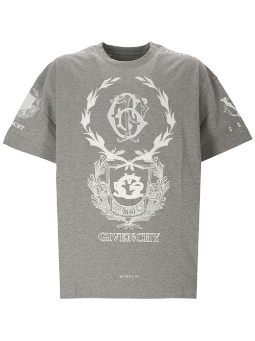 T-shirt Crest uomo in cotone grigio Givenchy | BM71JA3YL6055