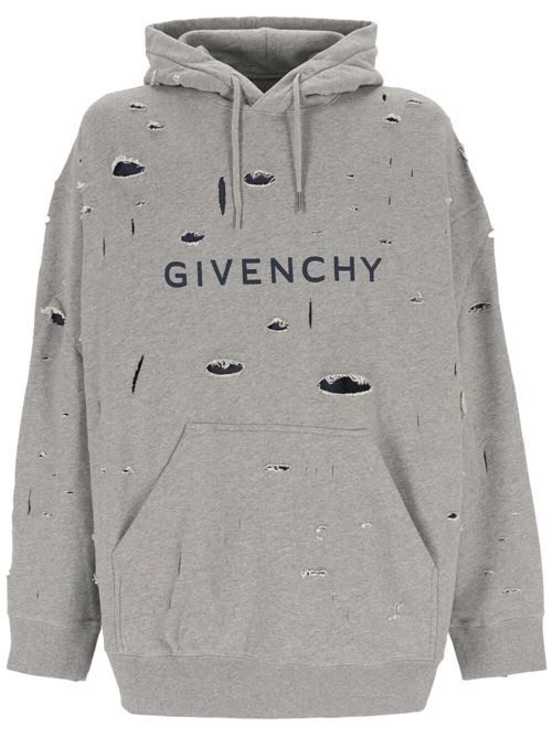 Felpa uomo oversize in pile grigio Givenchy | BMJ0JE3YK1063