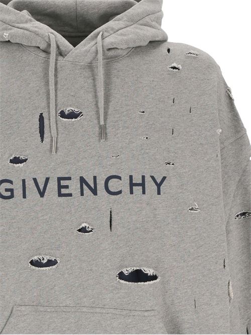 Felpa uomo oversize in pile grigio Givenchy | BMJ0JE3YK1063