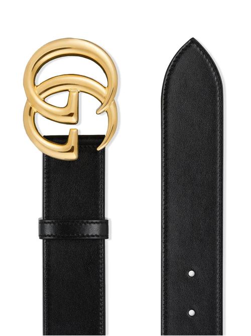 Black leather GG Marmont belt Gucci | 4068310YA0G1000