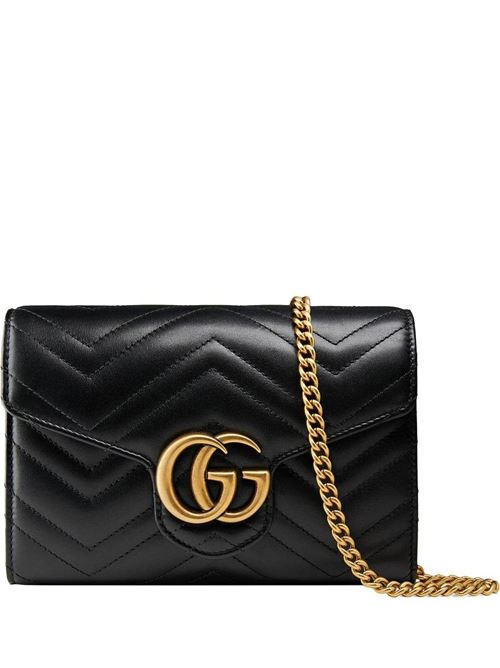 black leather signature Double G logo Gucci | 474575DTD1T1000