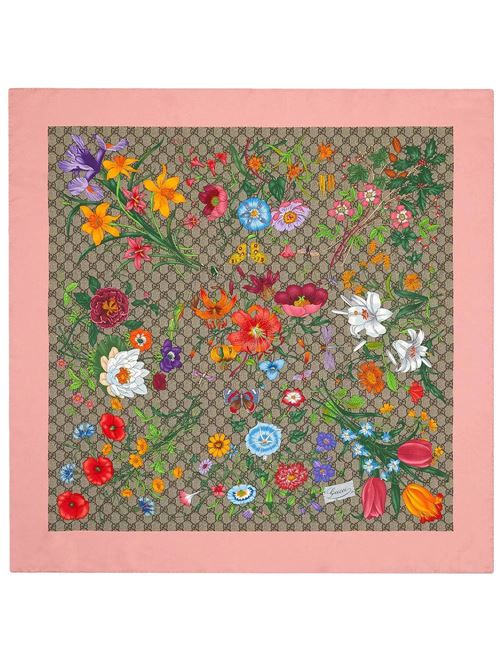 SILK SCARF WITH GG FLORA PRINT Gucci | 6025853G0019772