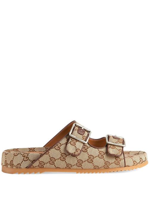 Sandali sabot con stampa GG Supreme Gucci | 6580202HK609791