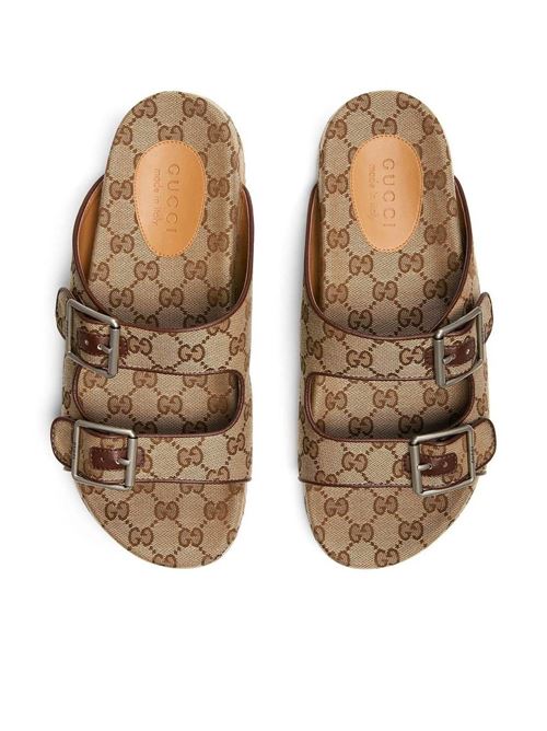 Sandali sabot con stampa GG Supreme Gucci | 6580202HK609791