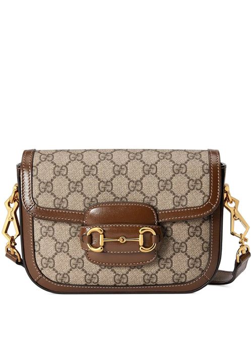 Borsa in pelle/tela dettaglio morsetto Gucci | 658574HUHHG8565