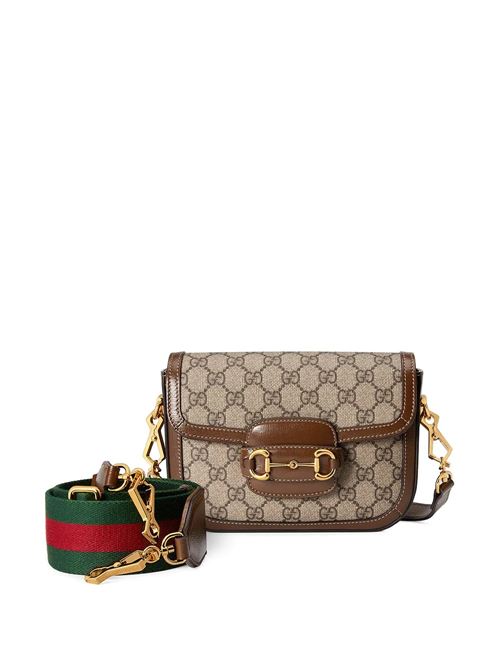 Borsa in pelle/tela dettaglio morsetto Gucci | 658574HUHHG8565