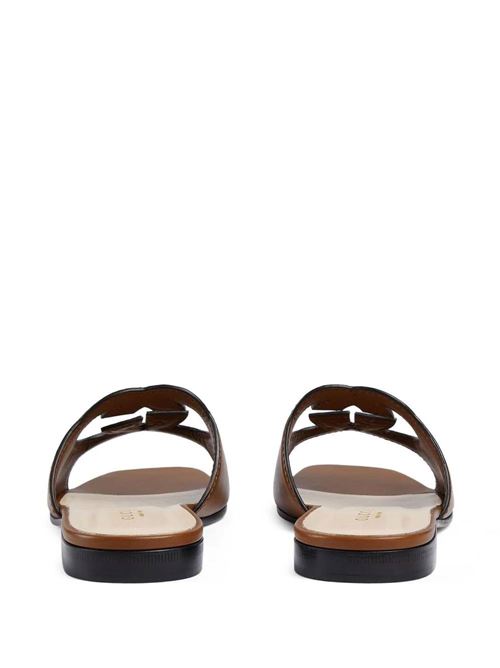 Logo-cut out leather sandals Gucci | 694451US0002535