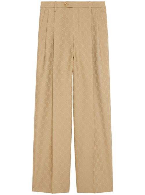 Camel brown wool signature Double G pants Gucci | 715693ZAKF82602