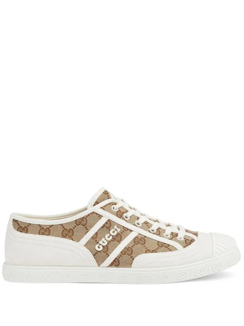 Brown/white suede classic GG canvas sneaker Gucci | 759055FAC199756