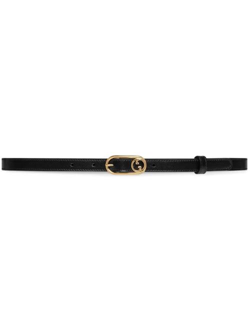 Interlocking G-logo plaque leather belt Gucci | 7601590YA0G1000