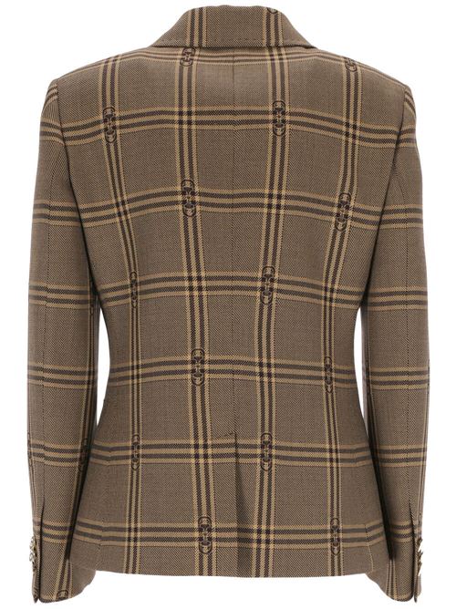 CHECKED WOOL JACKET WITH BIT Gucci | 761186ZAOPD2014