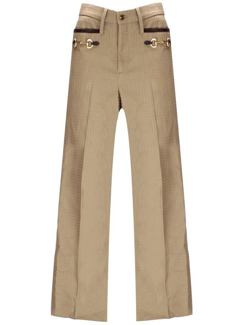 Pantaloni  design sartoriale in lana cammello Gucci | 761385Z8BO92451