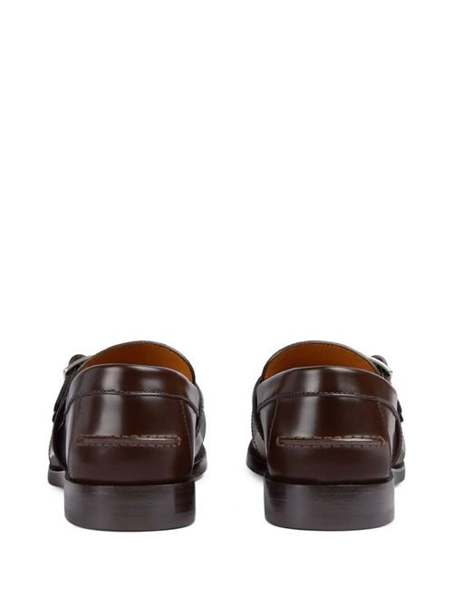 Chocolate brown calf leather loafer Gucci | 76231217X302143