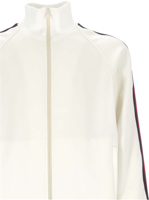 Felpa con colletto rialzato in cotone bianco/multicolore Gucci | 762790ZAPQR9799