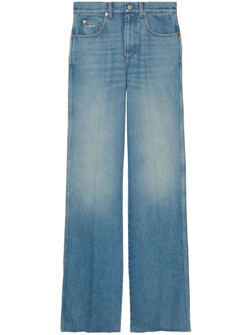 Denim di cotone blu effetto slavato Gucci | 764349XDCRA4447