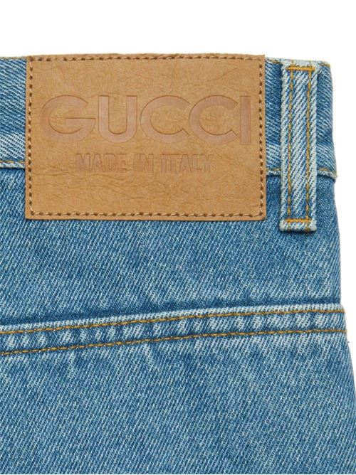 Denim di cotone blu effetto slavato Gucci | 764349XDCRA4447