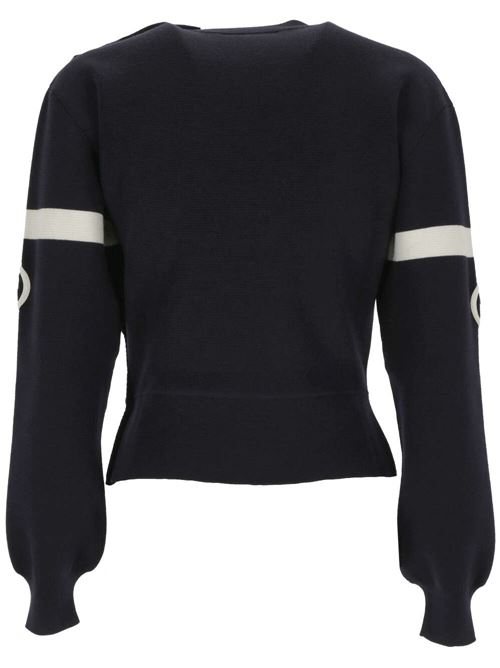 Girocollo in maglia waffle di misto lana blu navy Gucci | 764692XKDQS4417