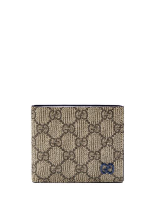 Portafoglio con placca con logo in tela GG Gucci | 768243FACQC9751