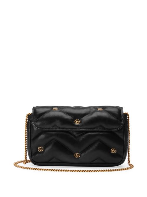 Black deerskin matelassé effect crossabody bag Gucci | 768293AACPG1000