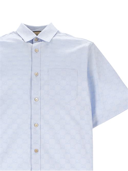 Camicia  uomo azzurra Gucci | 770295ZAM9M4850