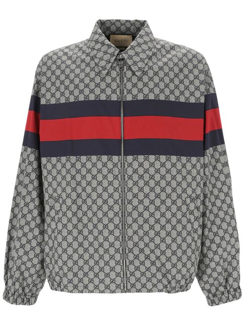 Blue/white/red cotton men's jacket Gucci | 770373ZAPEV4701