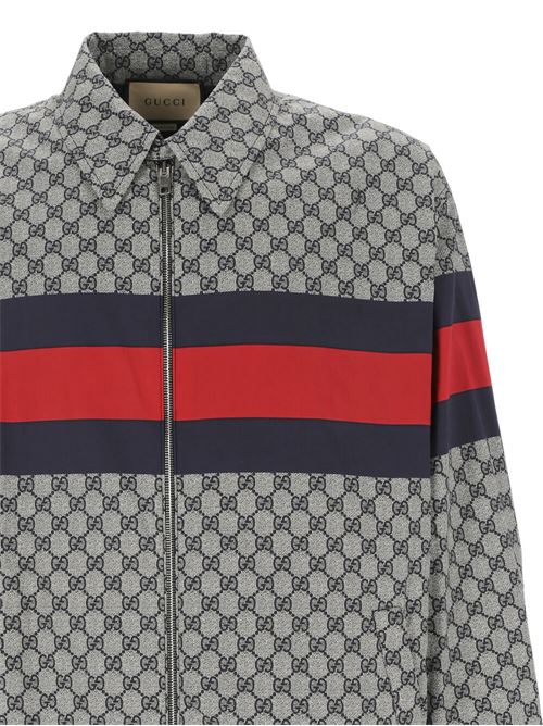 Giacca uomo cotone blu/bianco/rosso Gucci | 770373ZAPEV4701