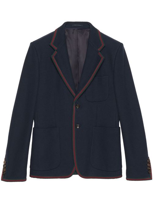 Blue cotton men's blazer Gucci | 770374ZAM6S4240