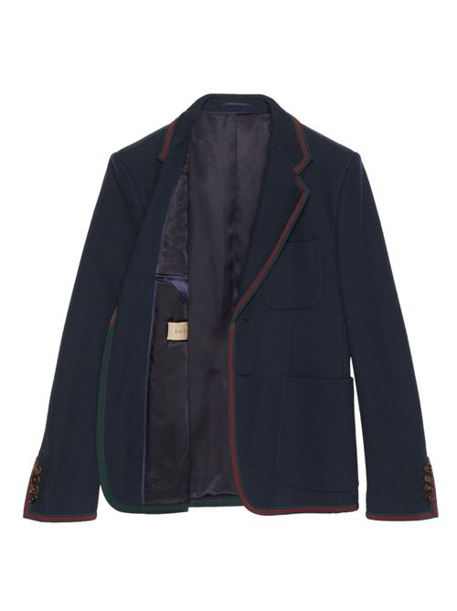 Blue cotton men's blazer Gucci | 770374ZAM6S4240