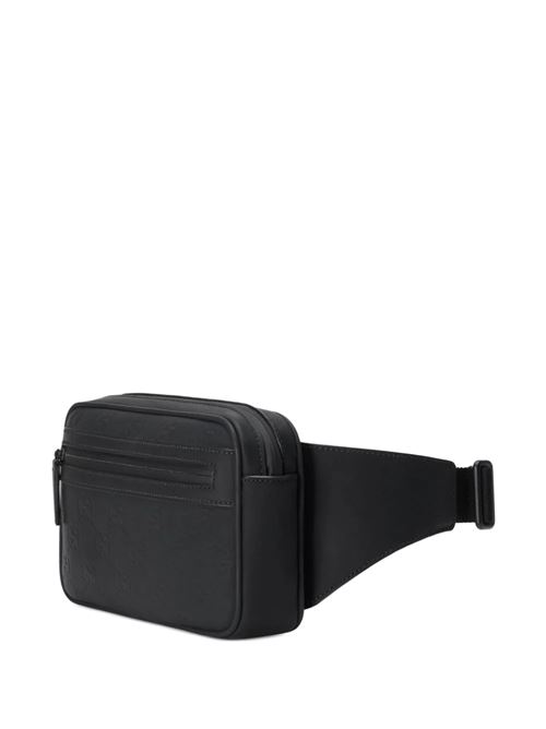 Black cotton debossed logo belt bag Gucci | 771422AAC4F1000