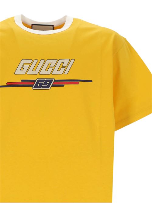 T-shirt in cotone giallo Gucci | 771477XJF7B7629