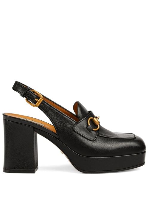 Black leather signature Horsebit pump Gucci | 7715660G0V01000