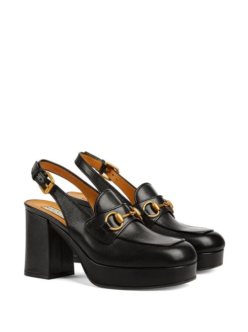 Black leather signature Horsebit pump Gucci | 7715660G0V01000