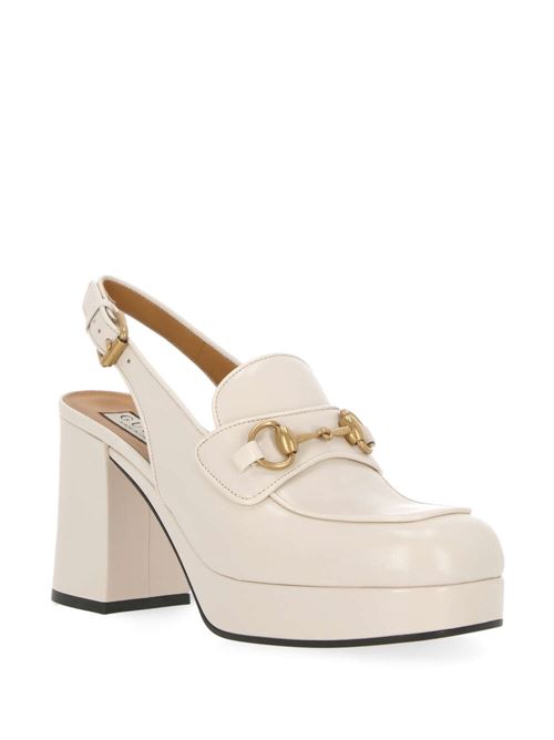 Women's white sabot with horsebit Gucci | 7715660G0V09022