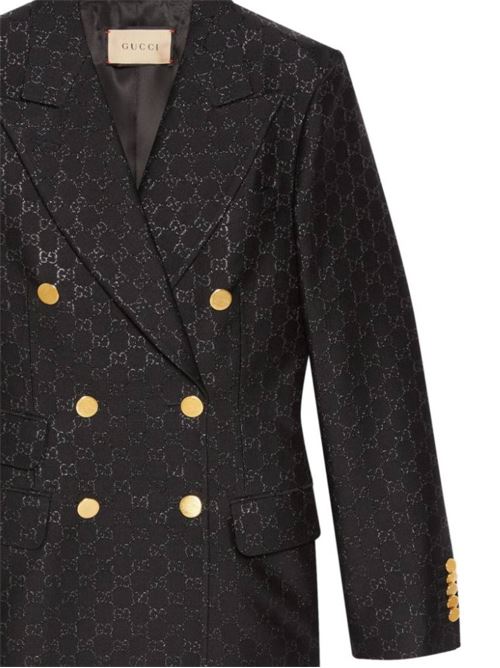 Black wool lamé woman jacket Gucci | 771967ZAD7L1000