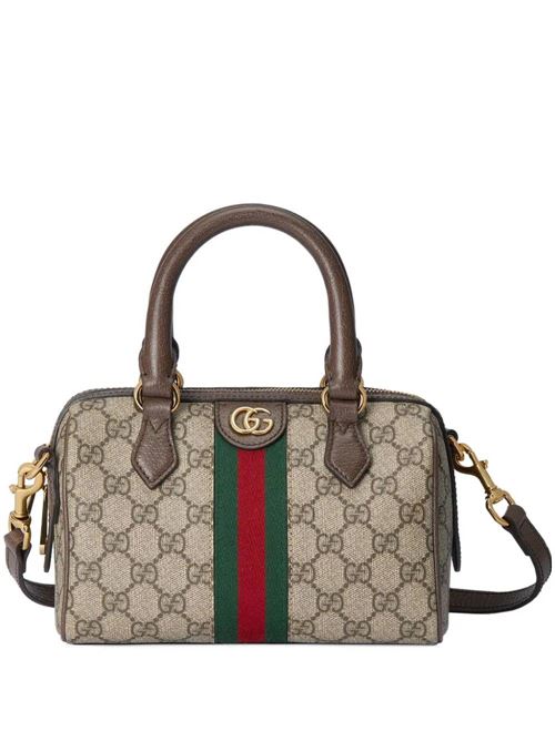 Coffee brown/beige canvas beg Gucci | 77205396IWG8745