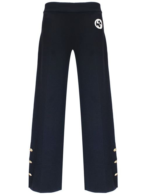 Navy blue wool blend pants Gucci | 773119XKDQS4417