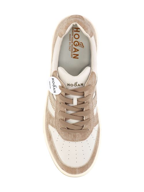 Beige/cream white men's sneakers Hogan | HXM6300EU50T570FR7