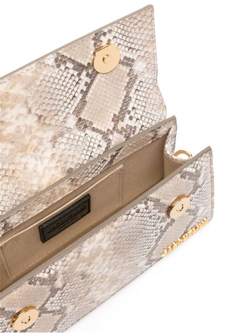 Beige goatskin snake print logo bag Jacquemus | 233BA3264308150