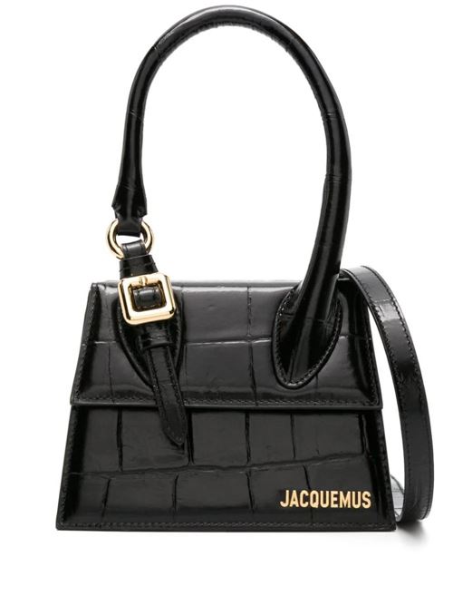 Black calf leather embossed bag Jacquemus | 233BA3273164990