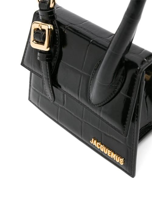 Black calf leather embossed bag Jacquemus | 233BA3273164990